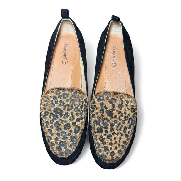 Baretraps Elliana Women’s Size 9 Loafers Black & Leopard Print Slip-On Flats - Picture 1 of 7